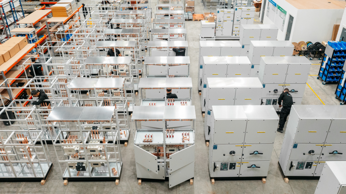 Drone image of Capital switchgear production factory, Dublin
